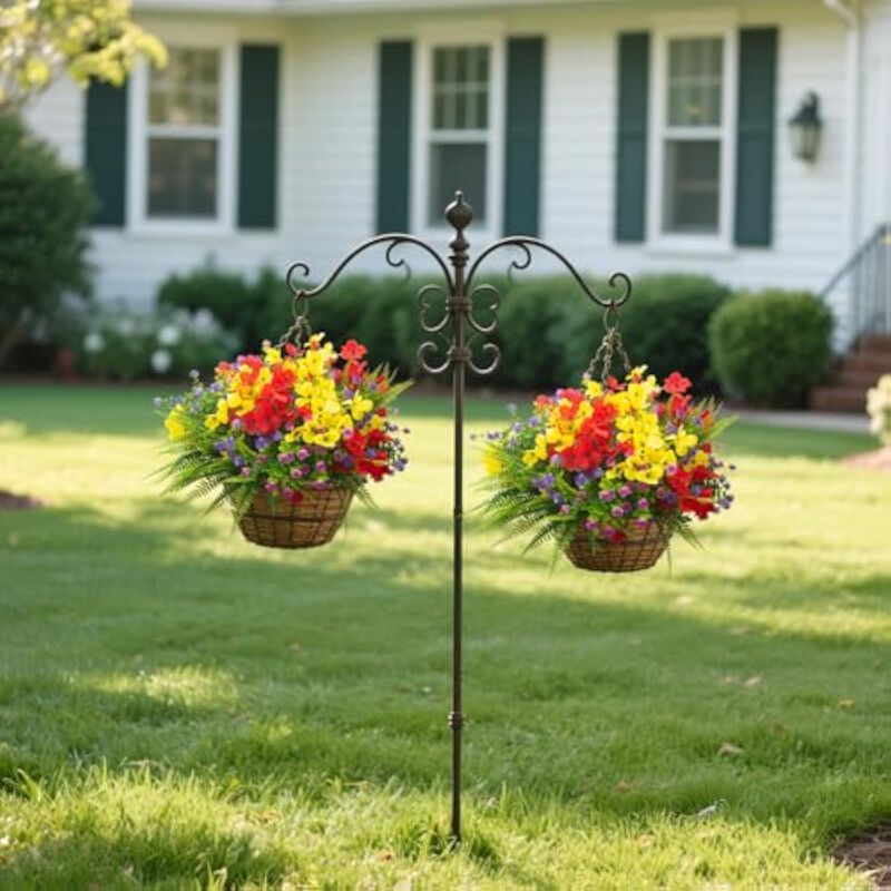 Artificial Hanging Flowers UV Resistant Outdoor Garden Porch Decor image number 3