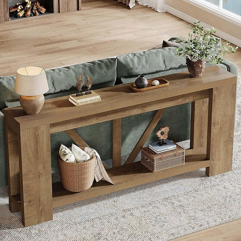 Tribesigns Farmhouse 2-Tier Console Table image number 6