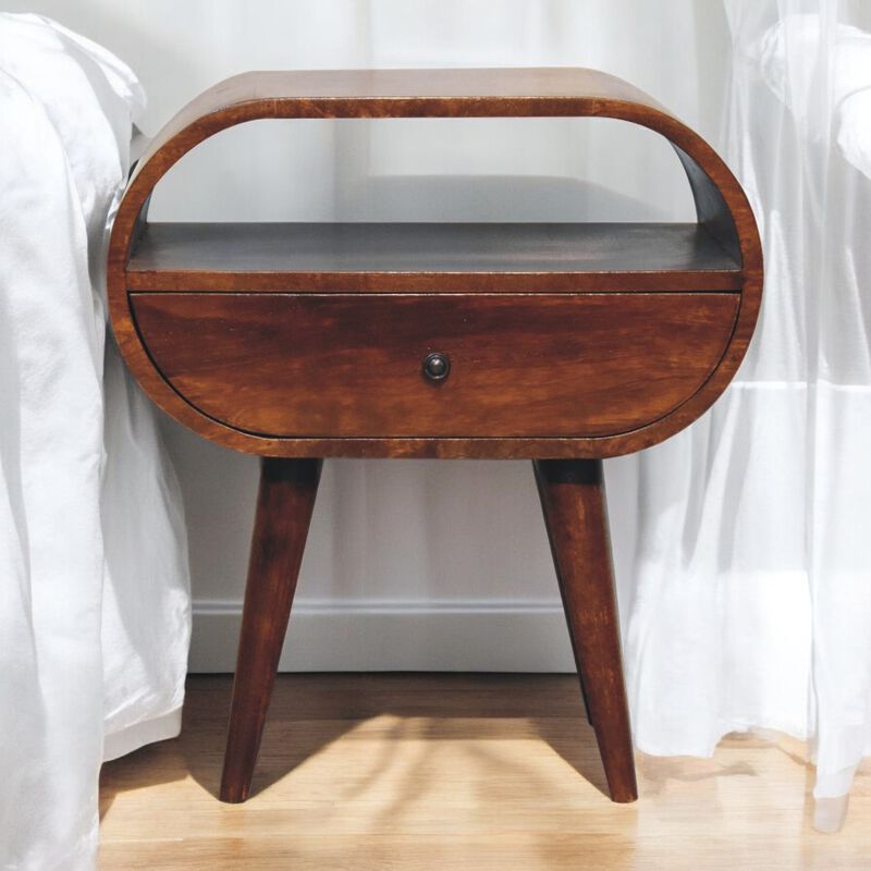 Artisan Furniture Large Chestnut Circular Open Bedside