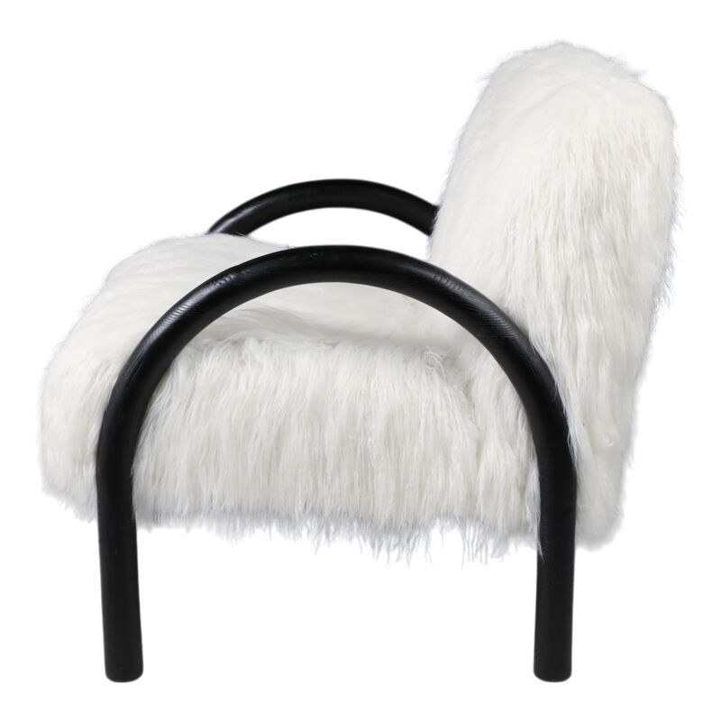Curved Arm Furry Accent Chair image number 2