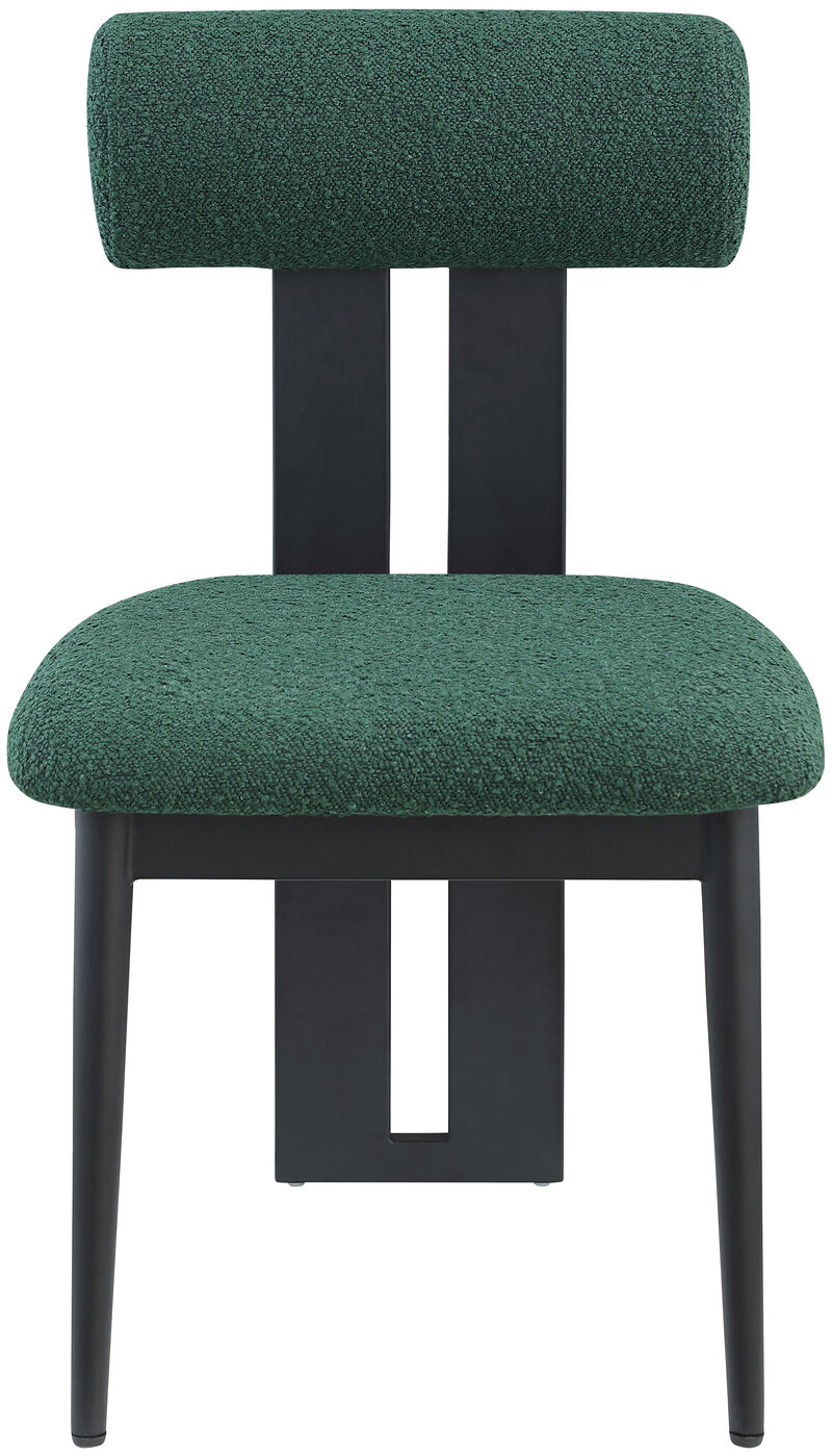 Meridian Furniture Dario Green Boucle Fabric Dining Chair, Set of 2