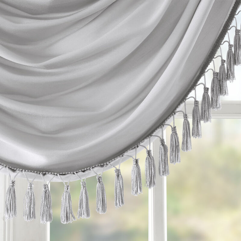 Gracie Mills Aurelius Faux Silk Sheen Waterfall Embellished Valance image number 1
