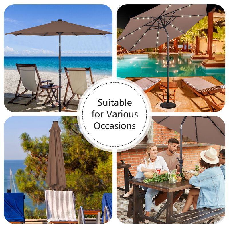 Solar LED Patio Umbrella With Easy Crank Tilt for Outdoor Spaces image number 6