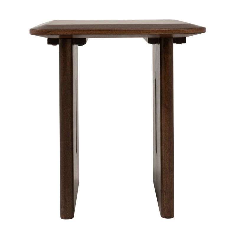 Acacia Wood Square End Table, Walnut Finish image number 4