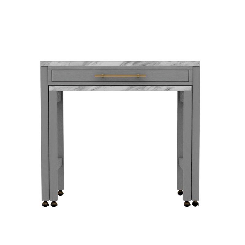 Simple Relax Faux Marble Top Counter Height Table, White, Light Gray image number 0