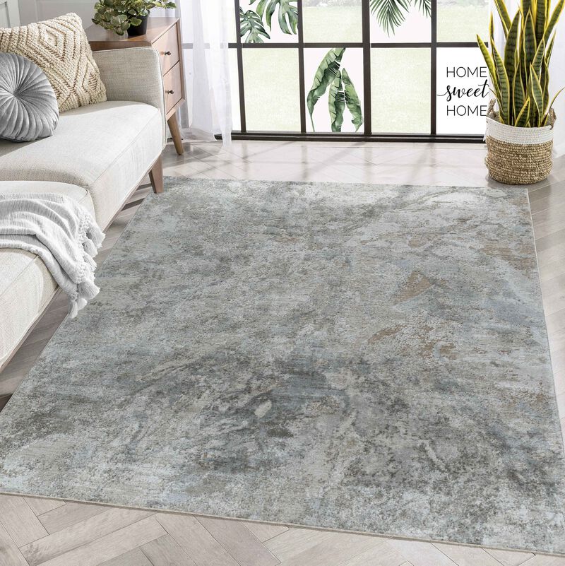 Rug Branch Arden Contemporary Abstract Blue Grey Indoor Area Rug