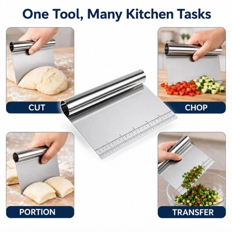 Stainless Steel Dough Scraper Cutter Tool image number 3