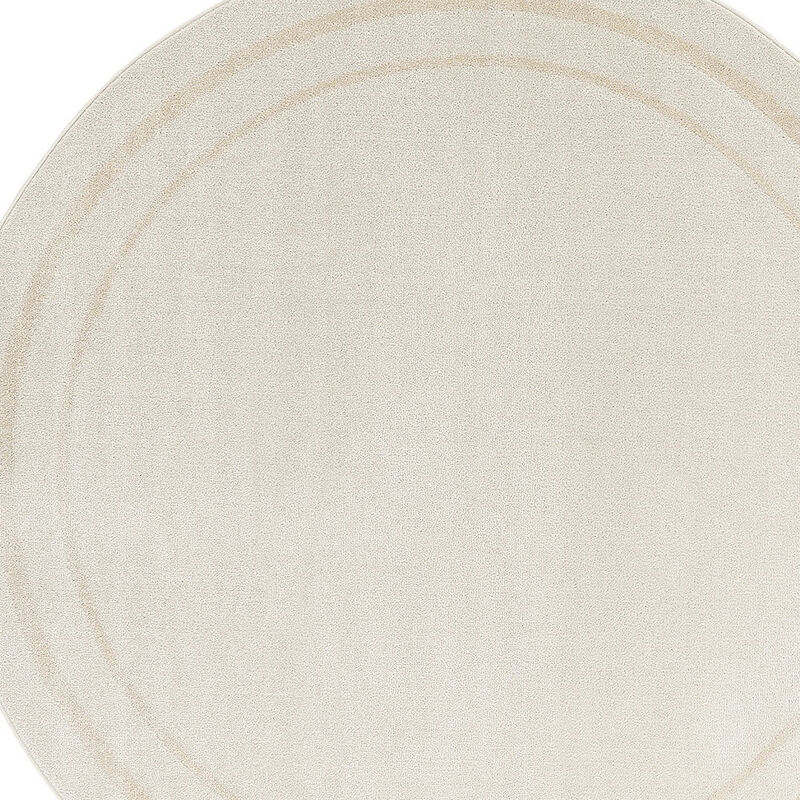 HomeRoots 8' Ivory And Gold Round Indoor Outdoor Area Rug image number 2