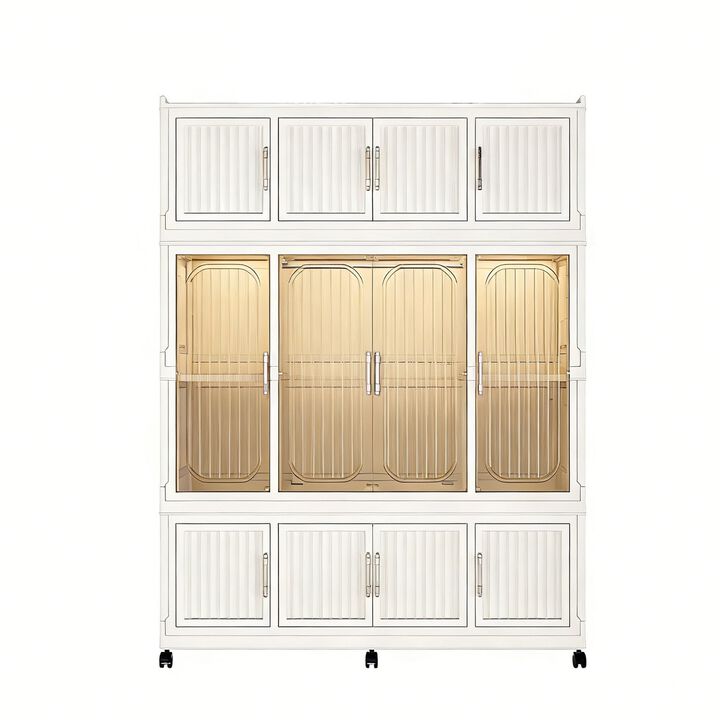 Clihome Portable Wardrobe Closet Organizer for Clothes,Clothes Dresser,Baby Wardrobe Storage Cabinet