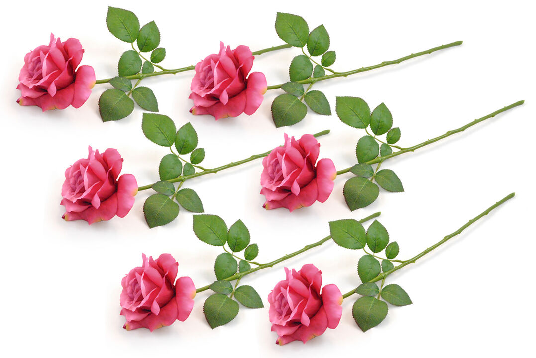 Set of 6 Pink Decorative Centerpiece Rose Flowers  22"