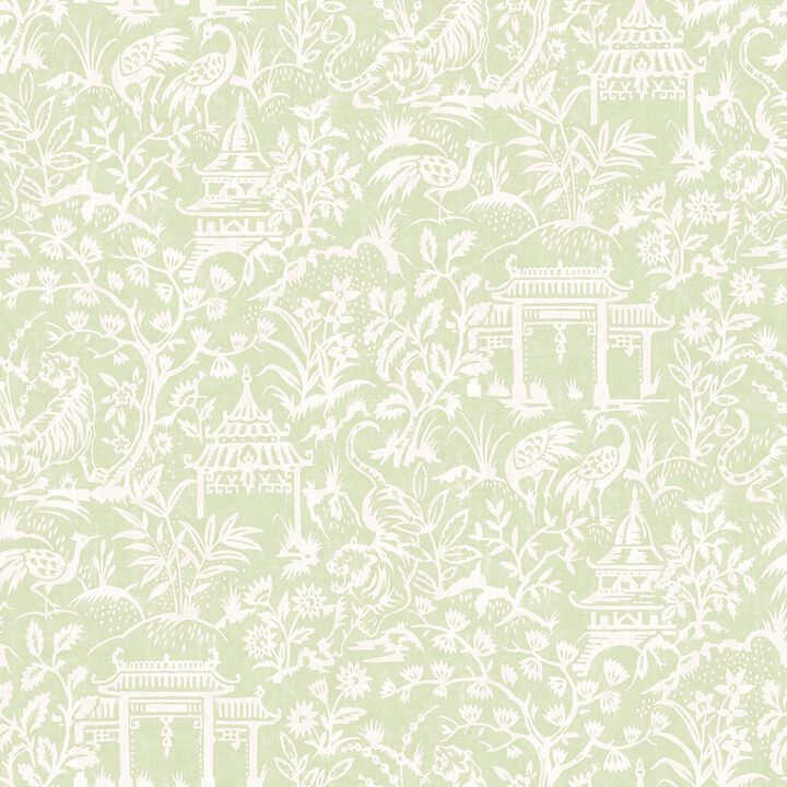 Secret Garden Garden Toile Green Wallpaper G78509