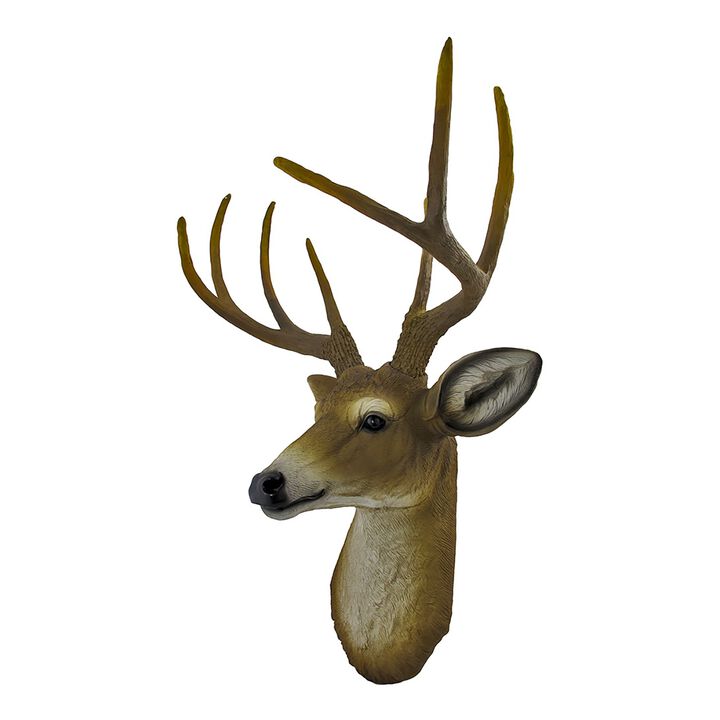Lifelike Faux 8 Point Buck Deer Head Bust Wall Mount Hanging 23 Inch
