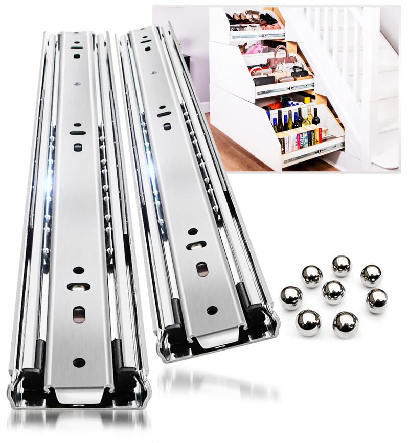 YENUO Heavy Duty Drawer Slides Full Extension Side Mount 14 16 18 20 22 24 26 28 30 32 34 36 40 Inch Metal Rails Track Guide Gli