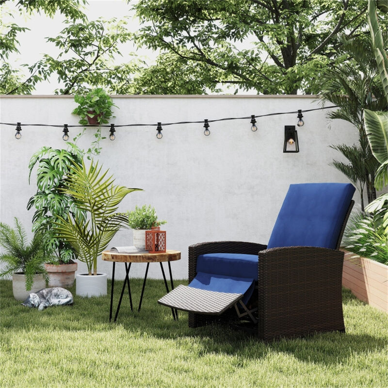 Outdoor Adjustable Reclining Chair with 360-degree Swiveling Base and Ergonomic Support image number 1