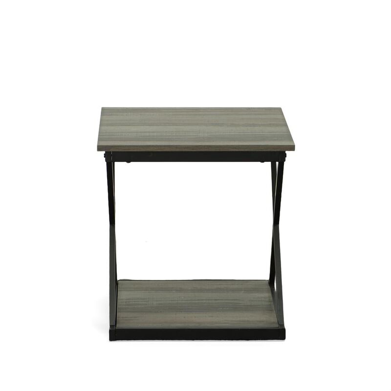 Carolina Living Stella Side Table - Weathered Gray/Black