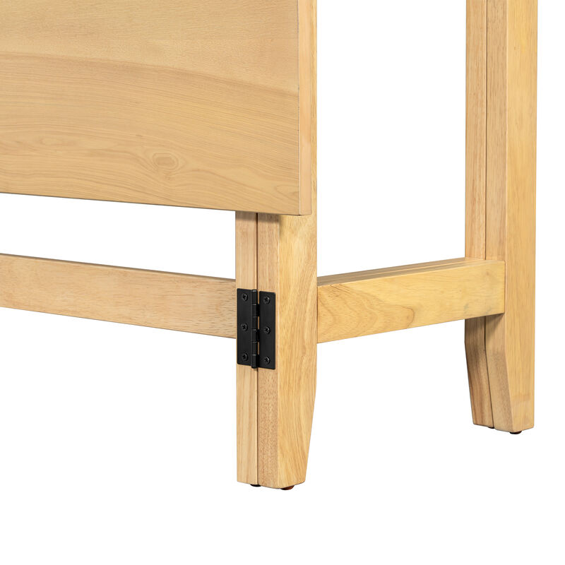 Tubtix Farmhouse Wood Extendable Dining Table image number 7