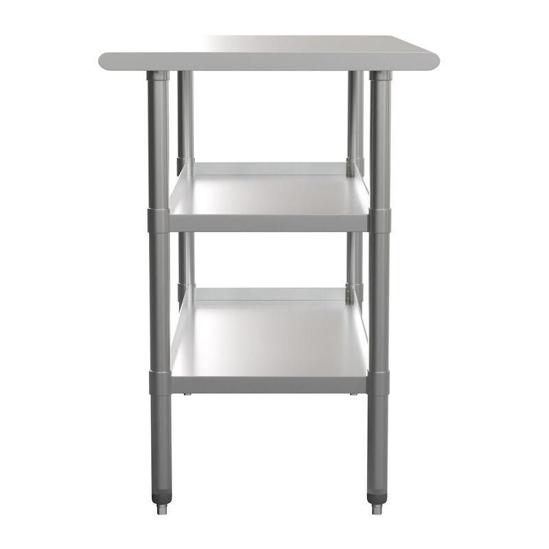 Flash Furniture Stainless Steel 18 Gauge Work Table with 2 Undershelves image number 2