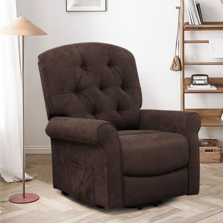 Recliner Chair Sofa for Elderly with Side Pocket and Remote Control