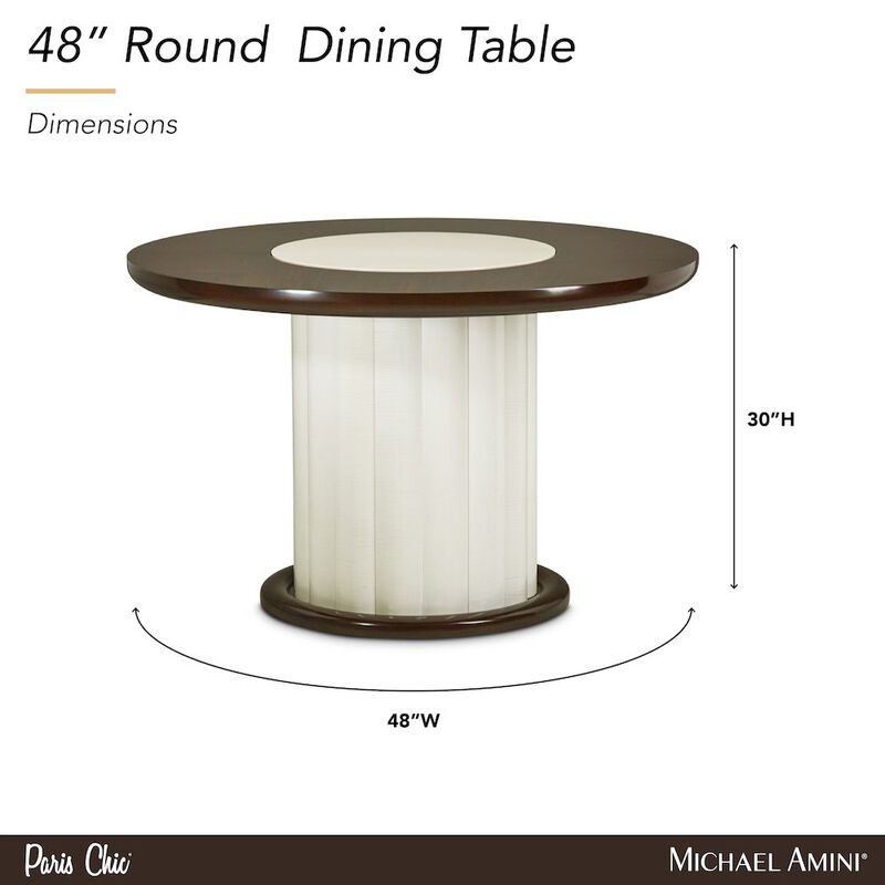 Michael Amini Paris Chic 48" Round Dining Table - Espresso image number 9