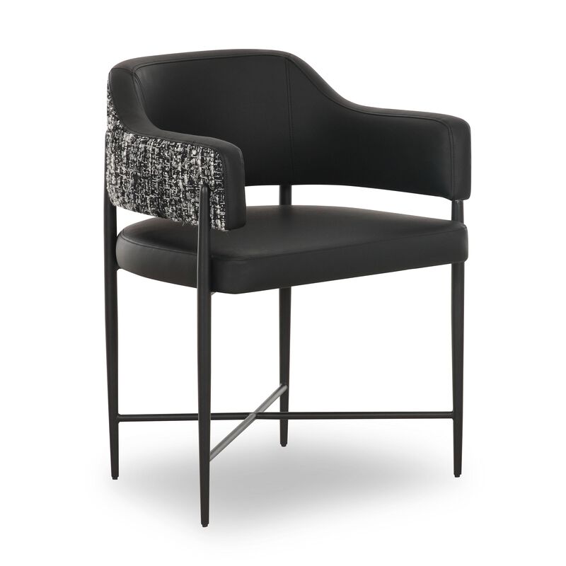 Sezanne Black Vegan Leather 2-Tone Dining Chair