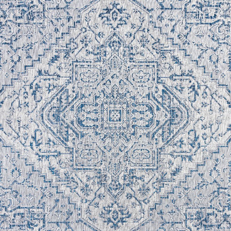Estrella Bohemian Medallion Textured Weave Square Indoor/Outdoor Area Rug
