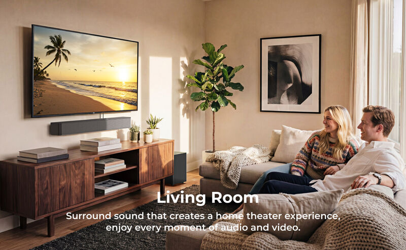 ULTIMEA Poseidon R3T 2.1ch Soundbar with Wireless Subwoofer, App Control, Soundbar for Smart TV, Bluetooth 6.0, HDMI, Optical, 240W Peak Power image number 7