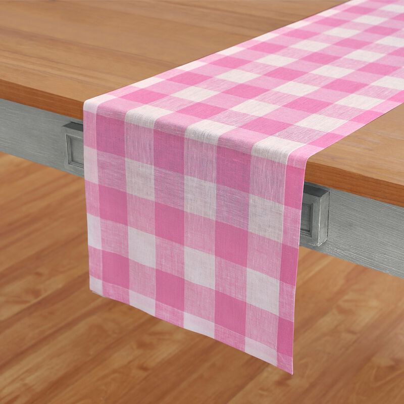 Solino Home 100% Pure Linen Table Runner - Buffalo Check