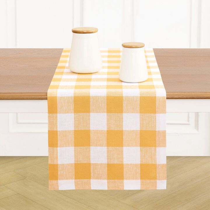 Linen Table Runner - Buffalo Check