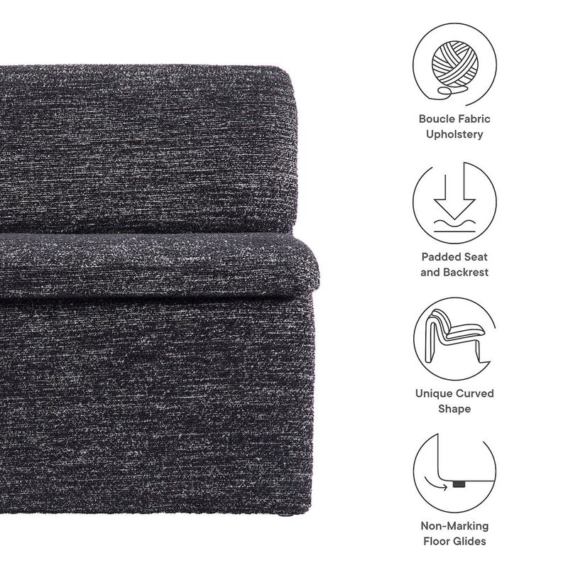Dune Boucle Upholstered Armless Accent Chair image number 2