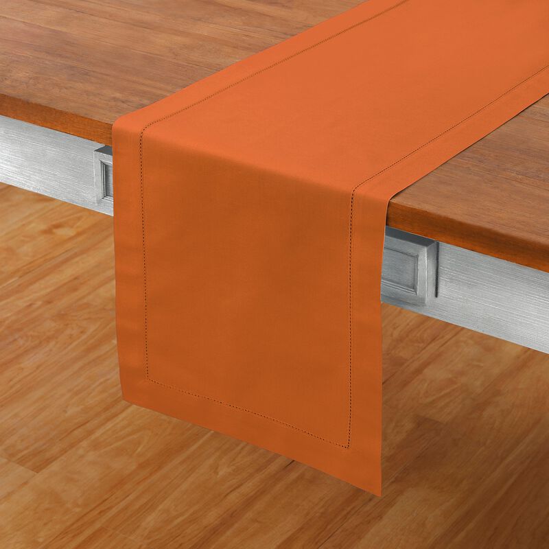 Solino Home Cotton Linen Hemstitch Table Runner &ndash; Handcrafted, Machine Washable, Perfect for Holiday and Everyday Dining