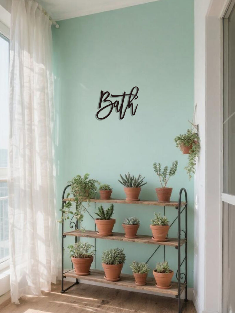 Metal BATH Letter Wall Art, Bathroom Decor Accent, Decorative Wall Sign image number 5