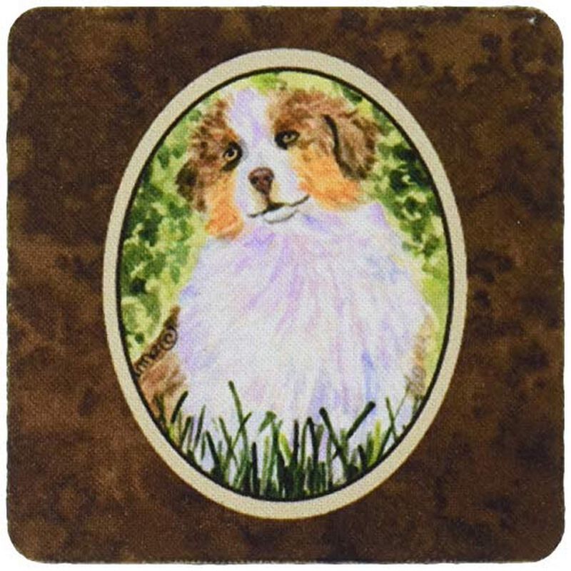 Caroline's Treasures SS8844FC Australian Shepherd Foam Coasters (Set of 4), 3.5 H x 3.5 W, Multicolor