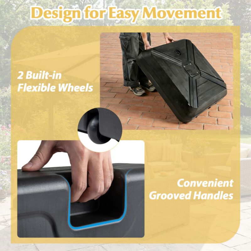 Cantilever Offset Umbrella Base with Wheels for Backyard Poolside image number 5