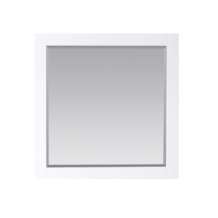 Altair 34 Rectangular Bathroom Wood Framed Wall Mirror in White