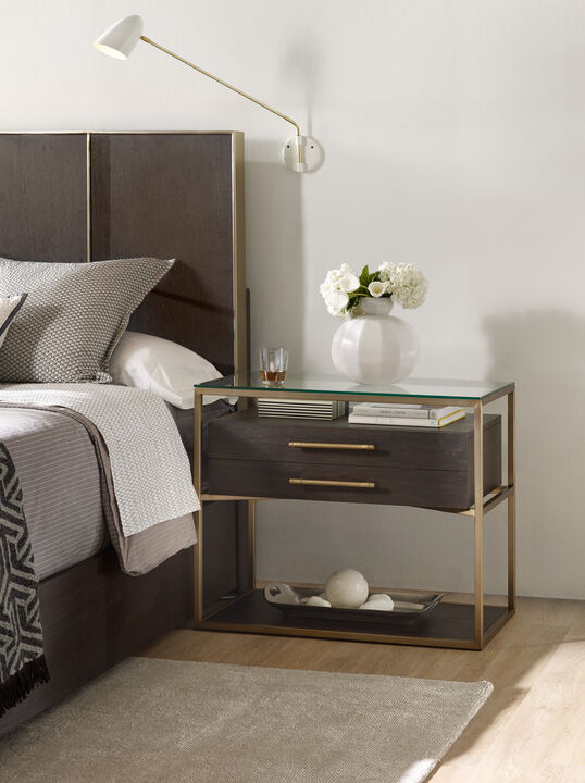 Curata One-drawer Nightstand in Dark Wood