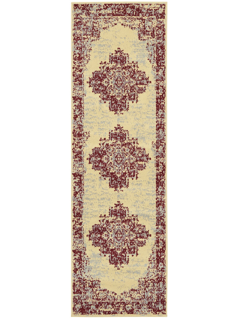 Grafix GRF14 Cream/Red 2' x 4' Rug