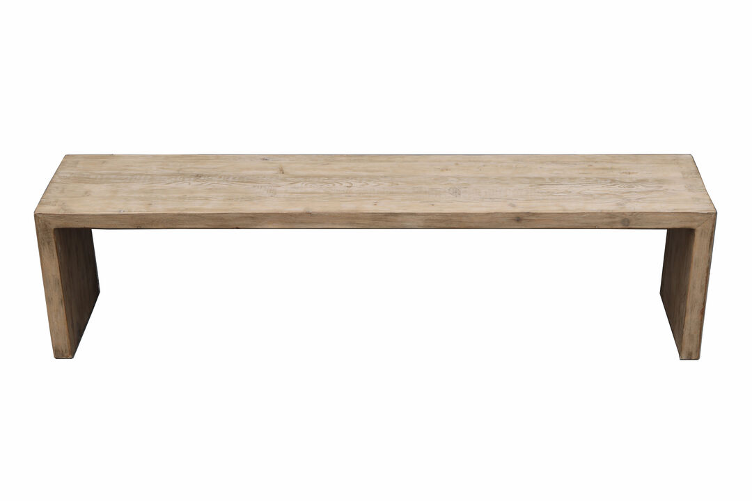Reclaimed Pinewood Bench in Whitewash