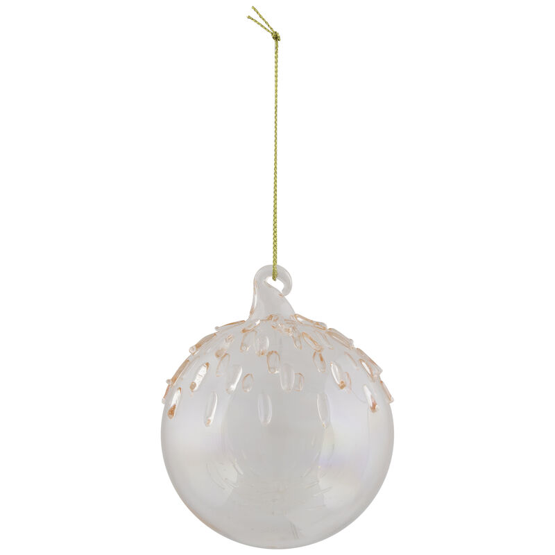 3" Pink Iridescent Glass Christmas Ball Ornament image number 0