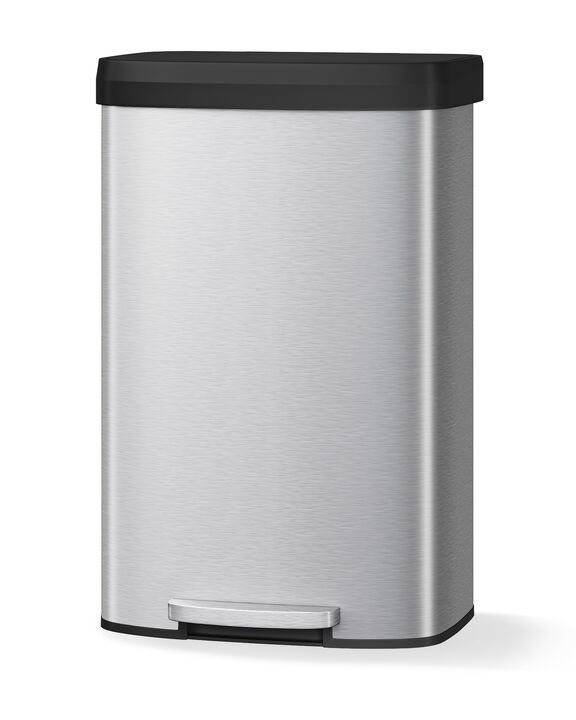 Large 80L/21 Gallon Stainless Steel Step Trash Can, Soft Close Lid, Spacious Durable Rectangular Waste Bin for Kitchen Bathroom Office
