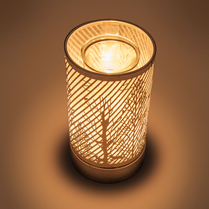 7" Touch lamp/Oil burner/Wax warmer - Silver Ravine