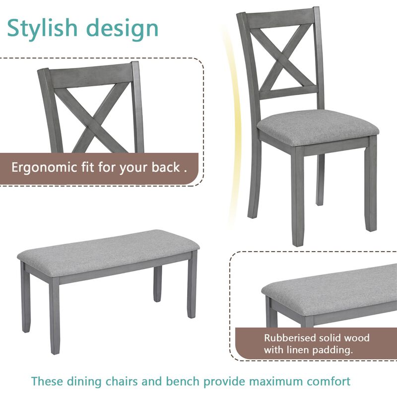 Garpvu 6‑Piece Rectangular Wood Dining Set image number 5