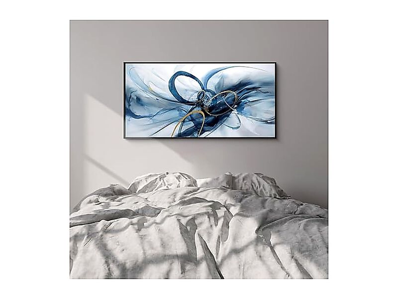 Frame Wall Art Modern Abstract Canvas Blue White Office Bedroom Decor image number 2