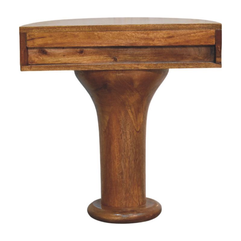 Artisan Furniture Solid Wood Pedestal Curved Bedside , Brown image number 8