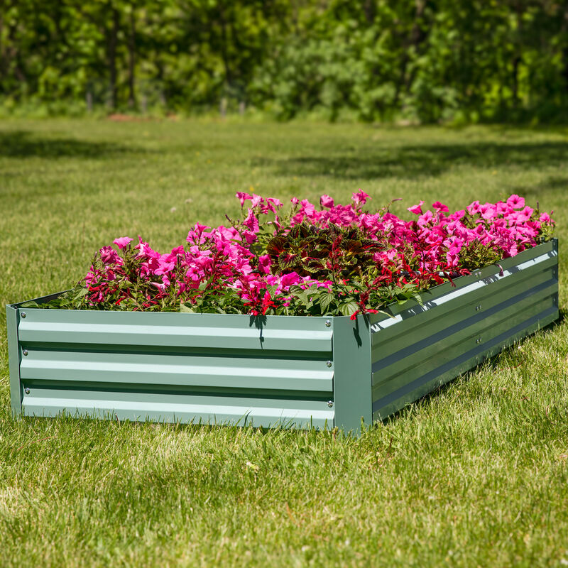 3 x 6 ft Galvanized Steel Rectangle Raised Garden Bed
