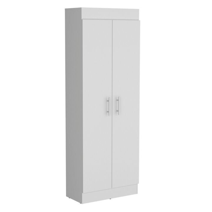 Nepal Pantry Cabinet, Space-Efficient 2-Door Design with Multiple Shelves-White