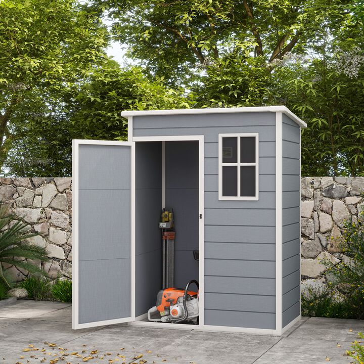 Hivvago Outdoor Resin Tool Shed with Lock & Window