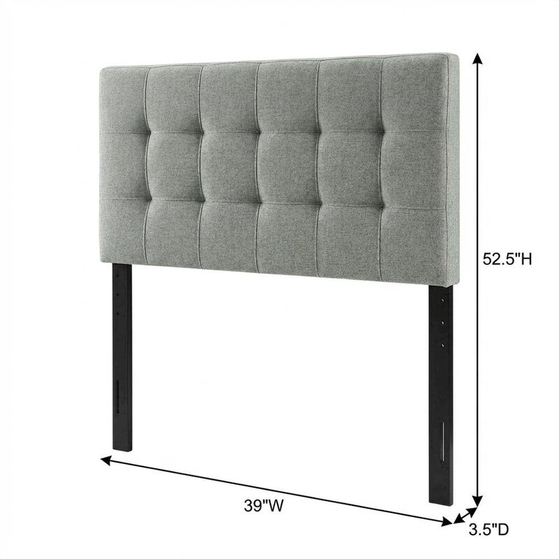 Upholstered Fabric Twin Headboard with Soft Padding and Elegant Style image number 2