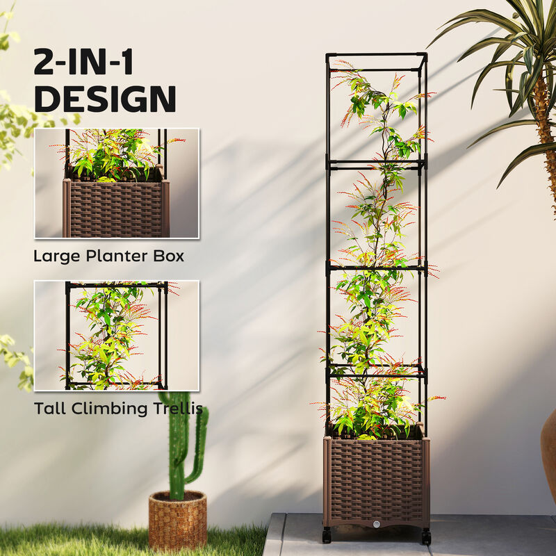 Hivvago Tomato Cage Planter Box with Trellis and Drainage image number 3