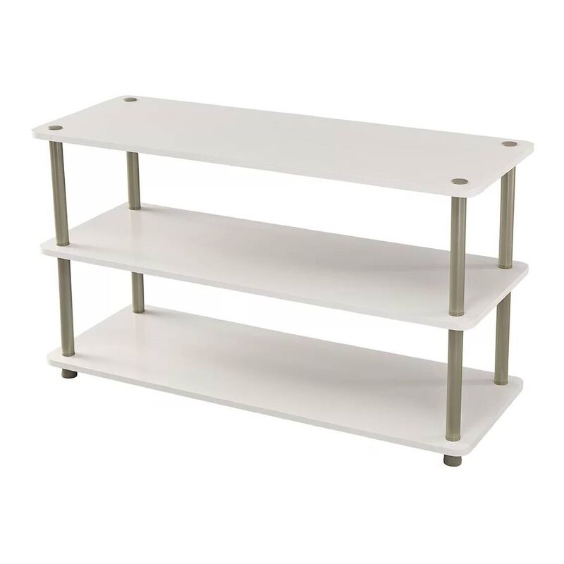QuikFurn White 3-Shelf Modern Shoe Rack - Holds up to 12 Pair of Shoes