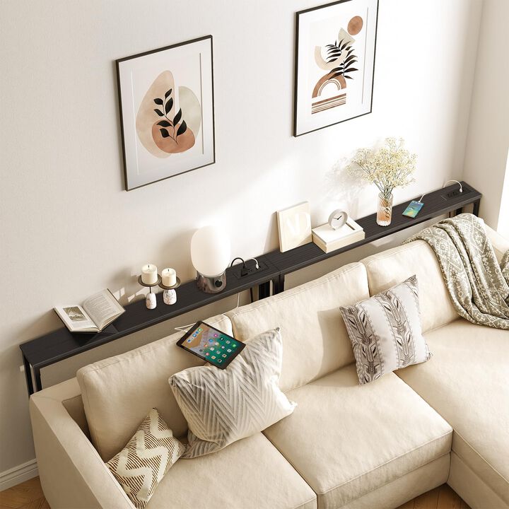 Slim Entryway Console Table with Power Outlets for Small Spaces
